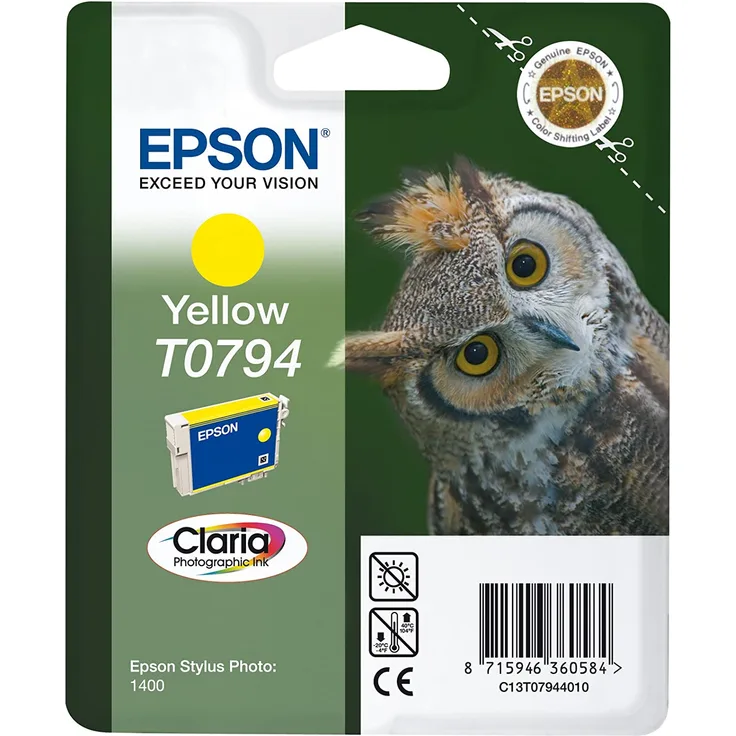 Epson Owl Singlepack Yellow T0794 Claria Photographic Ink