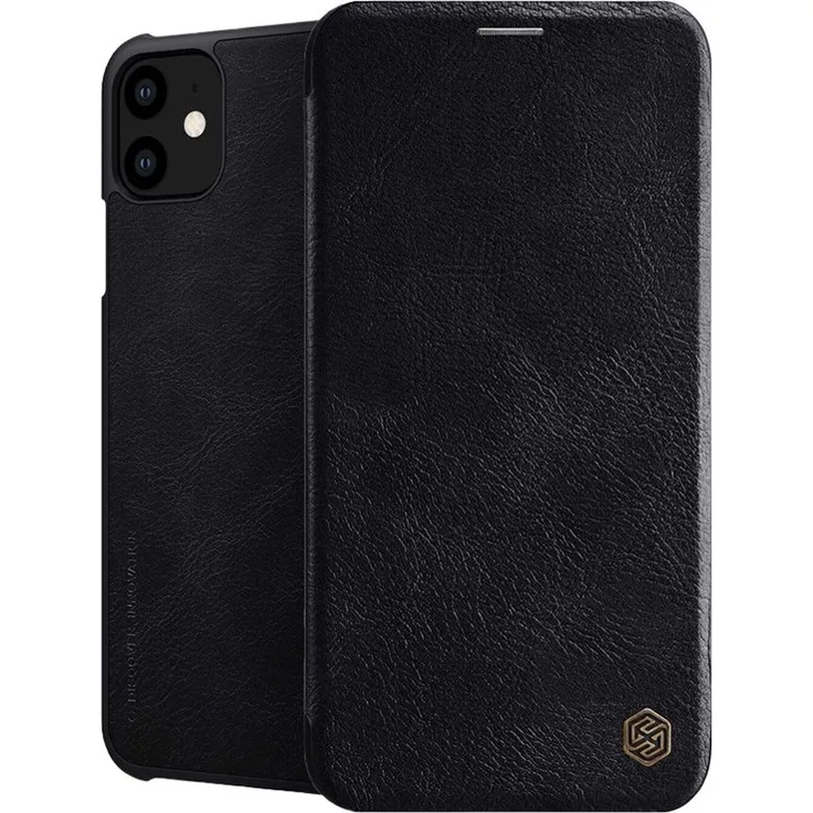 NILLKIN Echt Leder Flip Tasche Hülle, geeignet für Samsung Galaxy Note 20, Book-Style Case, schwarz