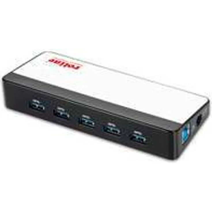 ROLINE USB 3.0 Hub (7-Port) mit Netzteil weiß-schwarz