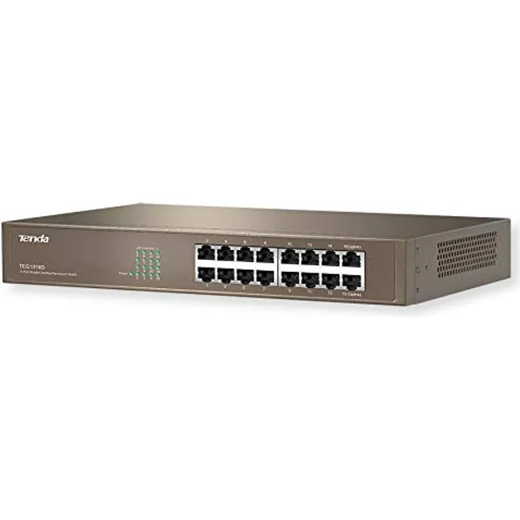 Tenda TEG1016D Ethernet-Switch (16 Ports, Gigabit ungemanaged 16 Ports, 10/100/1000 Mbps)