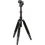 Hama Leichtes Reise-Dreibeinstativ mit 3D-Kugelkopf und Einbeinsativ-Funktion, Traveller Premium Duo 146 Ball, Schwarz