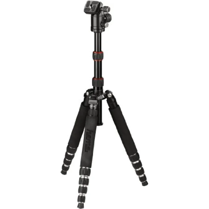 Hama Leichtes Reise-Dreibeinstativ mit 3D-Kugelkopf und Einbeinsativ-Funktion, Traveller Premium Duo 146 Ball, Schwarz – Bild 1