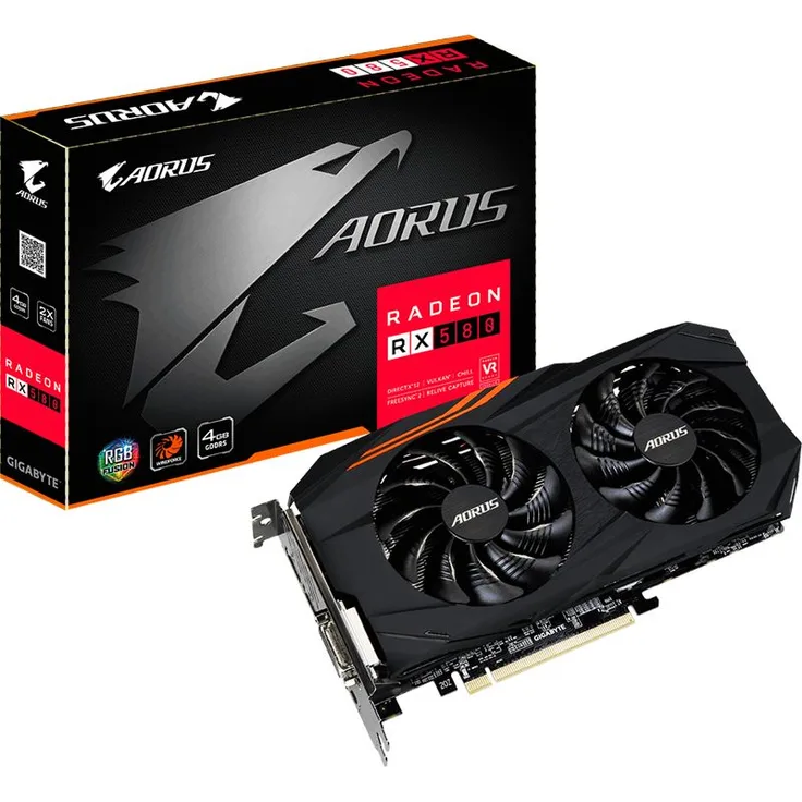 GIGABYTE AORUS Radeon RX 580 4GB GDDR5 HDMI(Gold Plated) x1 DP(Gold Plated) x3 Dual-Link DVI-D(Thin) x1