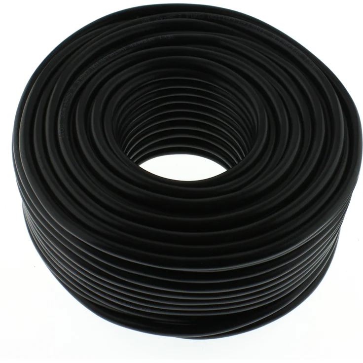 Lautsprecherkabel RUND 2x2,5mm² - schwarz - 50m - CCA - PA Installationskabel - Audiokabel - Boxenkabel – Bild 1