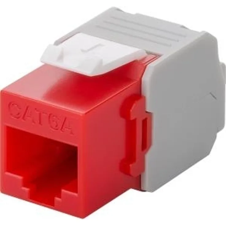 KeyStone RJ45 Jack, Cat. 6a, ungeschirmt, 500MHz, weiß/rot, Good Connections (8066-KS25)