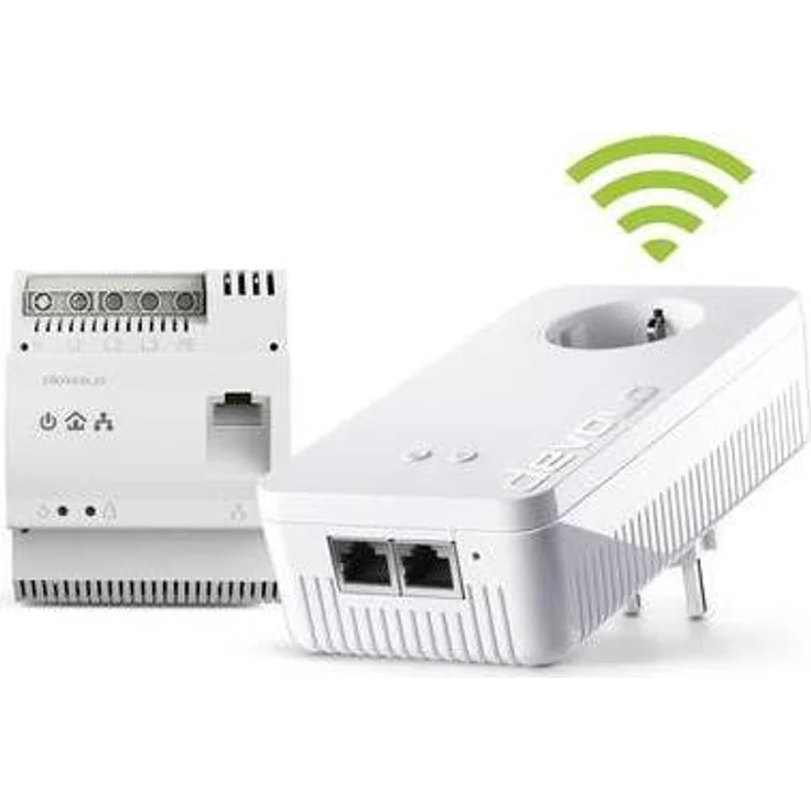 Devolo dLAN 1200+ DINrail WiFi ac (1x Gigabit-Powerline-Bridge für die Hutschiene und 1x dLAN 1200 WiFi ac Adapter, 1200Mbit-s per Powerline-Verbindung, Internet über die Steckdose, PowerLAN)