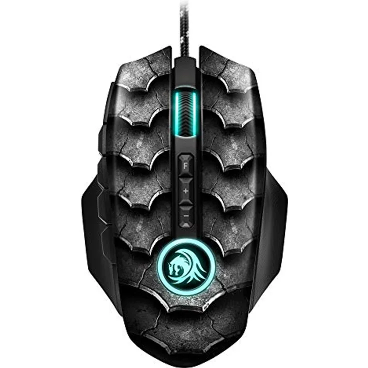 Sharkoon Drakonia II Gaming Maus, optischer Sensor PixArt 3360, 15.000 DPI, 12 programmierbare Tasten, schwarz