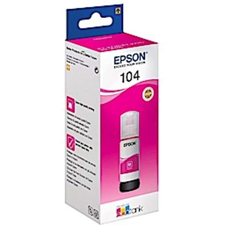 Epson Original 104 EcoTank Tintenflasche (ET-2710 ET-2711 ET-2720 ET-2726 ET-4700 ET-2712 ET-2721) magenta – Bild 1