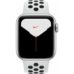 Apple Watch Nike Series 5 Smartwatch GPS + LTE, Unisex, 44mm, Aluminiumgehäuse, Silikon-Armband, Platin/Schwarz