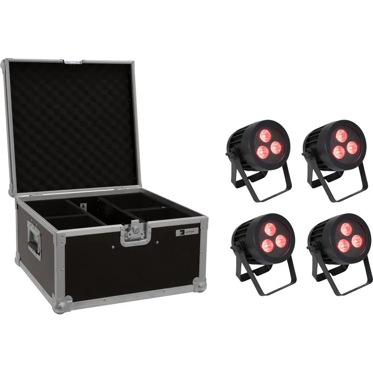 EUROLITE Set 4x LED IP PAR 3x9W SCL Spot + Case