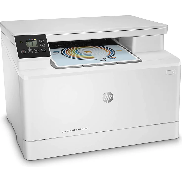HP Color LaserJet Pro MFP M182n (3-in-1) Multifunktionsdrucker - (Laser) Farbe, Druckgeschwindigkeit: 16 s/w, 4 Farbe, Auflösung: 600 x 600, USB, LAN, AirPrint, Cloud Print (7KW54A) – Bild 2