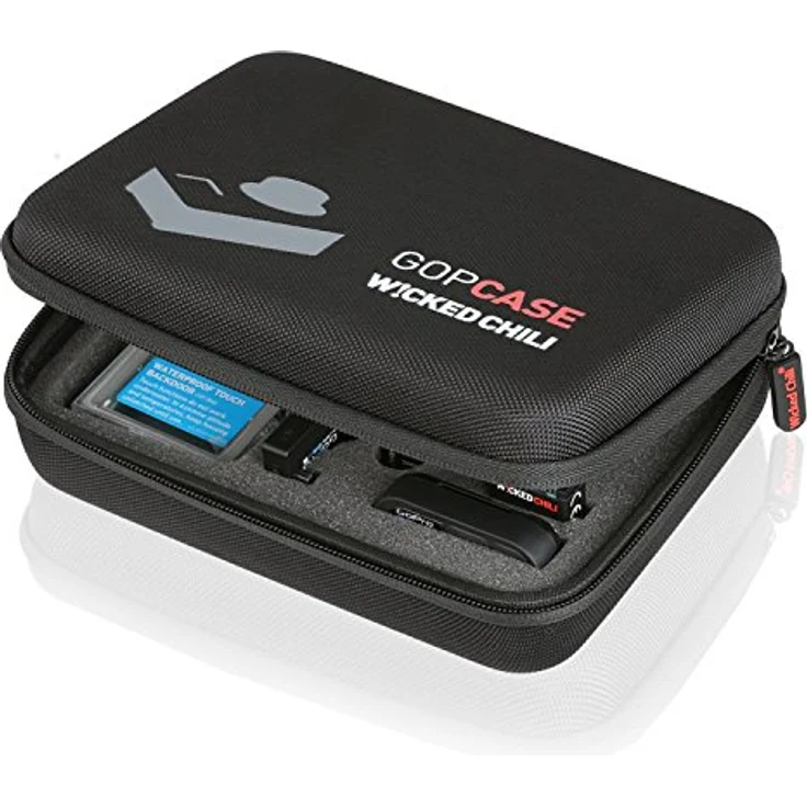 Wicked Chili GOP Case Tasche kompatibel mit GoPro Hero9, Hero 8, 7, 2018, 6, 5, Apeman, Crosstour Schutztasche für Kamera und Zubehör (M, schwarz) – Bild 1