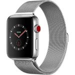 Apple Watch Series 3 42mm Edelstahl silber mit Milanaise Armband silber GPS + Cellular