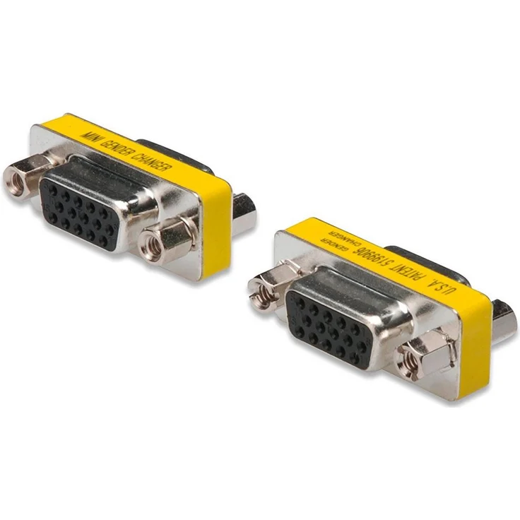 DIGITUS HD D-Sub 15 Gender-Changer - VGA-Adapter - 15-Pin Kupplung - Stecker zu Stecker - Metallgehäuse – Bild 1