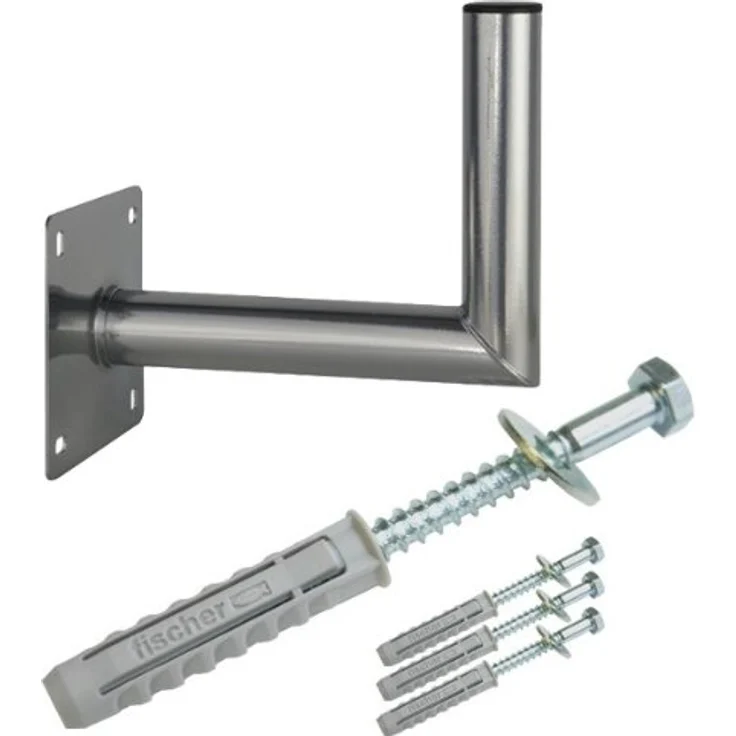 FBA-PremiumX 35-40cm Wandhalter Stahl verzinkt SAT Antenne Wandhalterung Wand Montage Halter Wandabstand 35-40 cm + Fischer Schraubensatz für Wand Montage – Bild 1