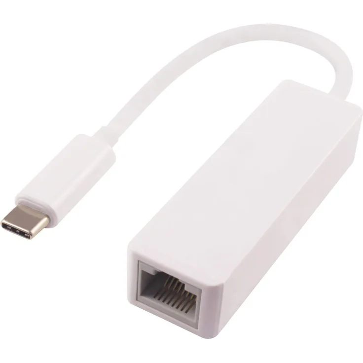 PremiumCord USB-C auf Gigabit Ethernet RJ45 Adapter, USB 3.1 Typ C auf Ethernet, 1Gbps, Gigabit Netzwerk, Farbe weiß, Länge 20cm