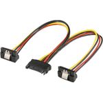 Wentronic Goobay Internes PC-Stromkabel, 0.2 m - SATA-Kupplung > 2x SATA-Stecker 90° (95115)