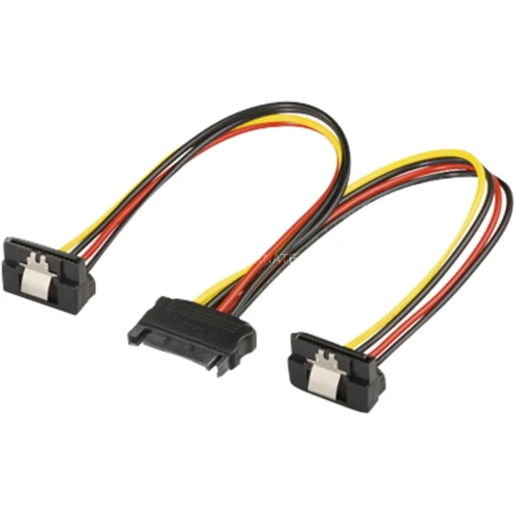 Wentronic Goobay Internes PC-Stromkabel, 0.2 m - SATA-Kupplung > 2x SATA-Stecker 90° (95115)