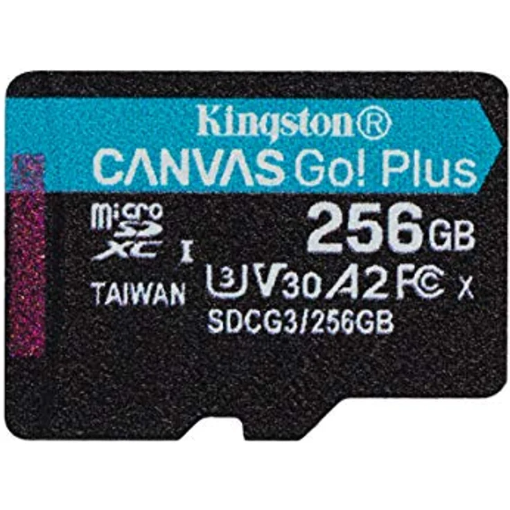 Kingston SDCG3-256GBSP microSD Speicherkarte ( 256GB microSDXC Canvas Go Plus 170R A2 U3 V30 Ohne SD Adapter) – Bild 1