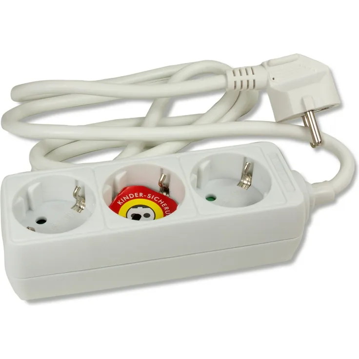 Arcas 92701003 Dreifache Steckdosenleiste weiß 15,5 x 4,8 x 4 cm, 3680 W, 230 V