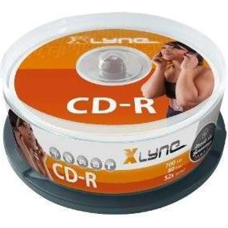 XLYNE CD-R 700 MB CD-ROM Rohlinge – 25er Cakebox – 52x Speed – 80 Min – Optical Media, Audio, Film, Foto