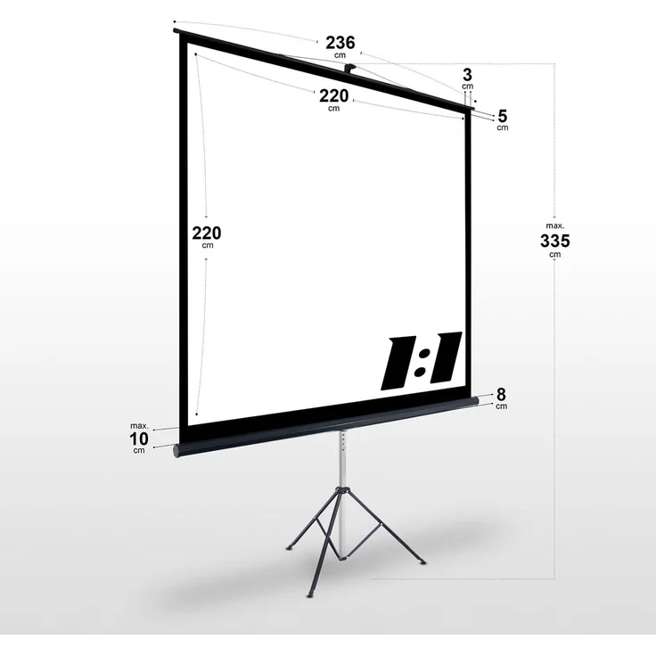 ESMART Economy EXS Stativ Leinwand | 220 x 220 cm (123'') | Format 1:1 – Bild 3
