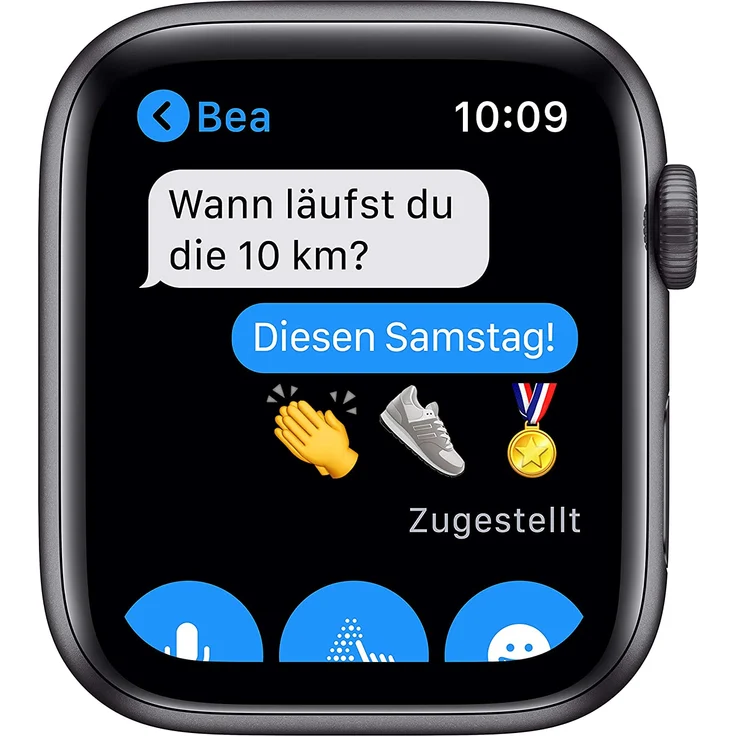 Apple Watch SE 2020 (1. Generation) Smartwatch GPS, 44mm, Aluminiumgehäuse Space Grau, Sportarmband Schwarz – Bild 6