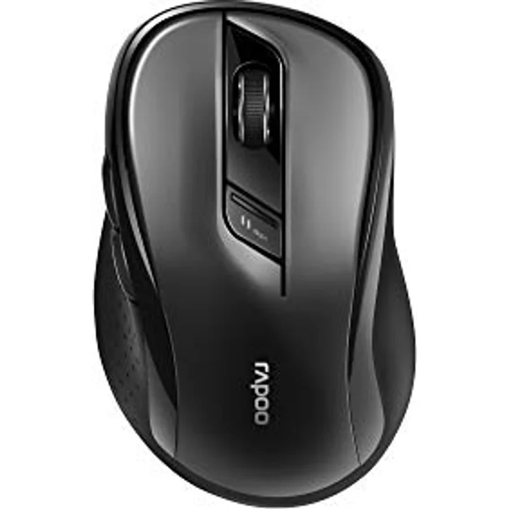 Rapoo M500 Silent kabellose Maus, Bluetooth und Wireless (2.4 GHz) via USB, Multi-Mode, leise Tasten, 1600 DPI, schwarz – Bild 1