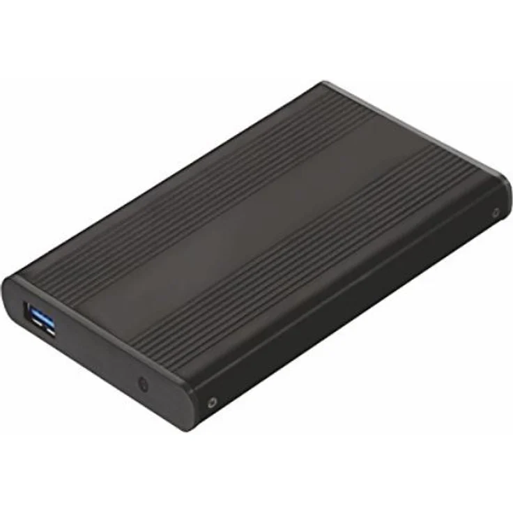 TooQ TQE-2524B - Gehäuse für 2,5 Zoll Festplatten (SATA I-II-III bis 9,5 mm Höhe, USB 3.0), Aluminium, LED Anzeige, schwarz, 50 g – Bild 1