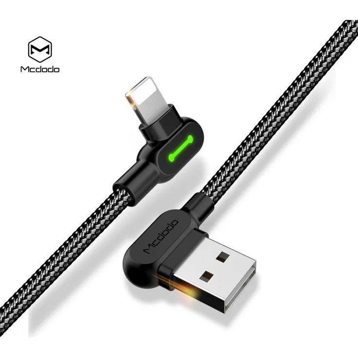 Mcdodo LED 90 Grad Ladekabel Winkel USB Kabel abgewinkelt Nylon...