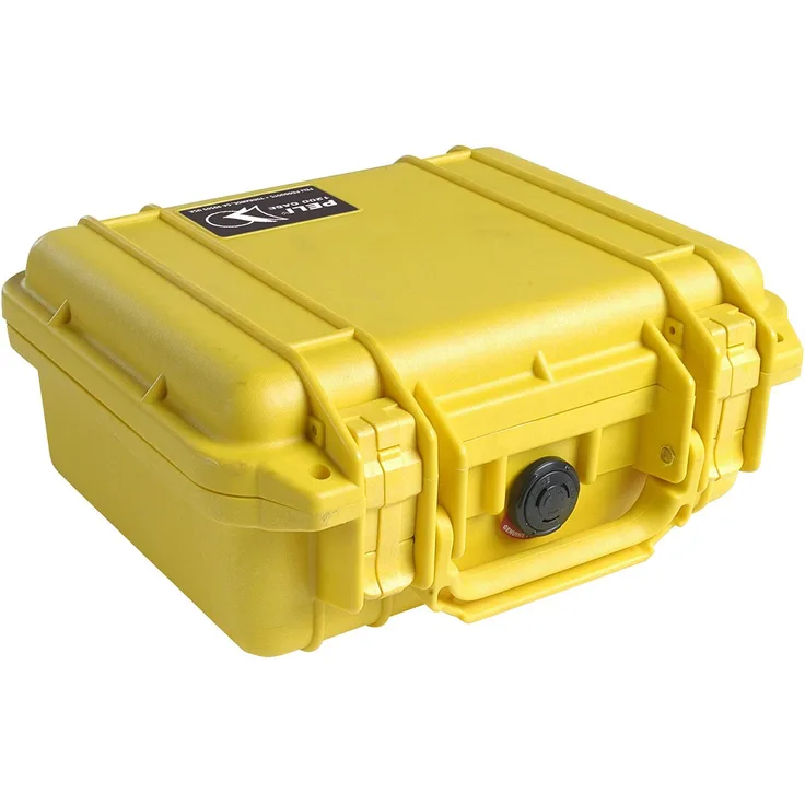 PELI 1200 Extrem Robuster Polypropylen Hartschalenkoffer, IP67 Wasser- und Staubdicht,4L Volumen, Hergestellt in den USA, Ohne Schaum, Gelb