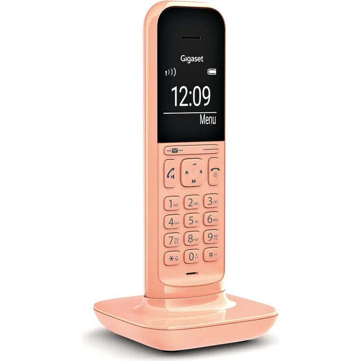 Gigaset CL390HX Universal Mobilteil, Design Telefon, geeignet für FRITZ!Box und HD Voice Freisprechfunktion, schnurloses DECT Telefon mit großem Grafik Display, Cantaloupe, VoIP-Telefon, orange – Bild 7