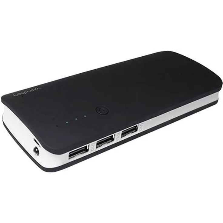 LogiLink PA0145 - Mobile Powerbank (Zusatzakku) 10000 mAh, 3x USB, Schwarz