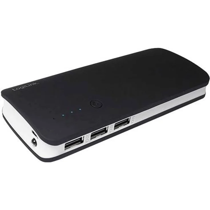LogiLink PA0145 - Mobile Powerbank (Zusatzakku) 10000 mAh, 3x USB, Schwarz