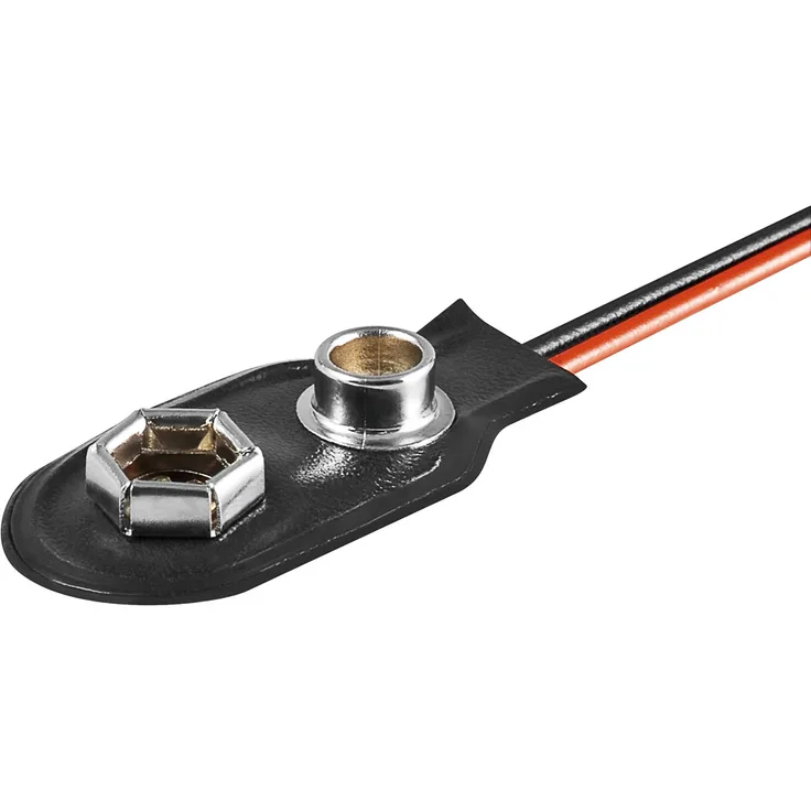 Batterieclip für 9-V Blöcke, I-Form Kunststoffausführung