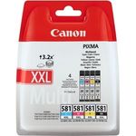 Canon CLI 581 4 original Tintenpatrone Multipack BK-C-M-Y für Pixma Drucker PIXMA TR7550 TR8550 TS6150 TS6151 TS8150 TS8151 TS8152 TS9150 TS9155 TS6250 TS6251 TS8250 TS8251 TS8252 TS9550