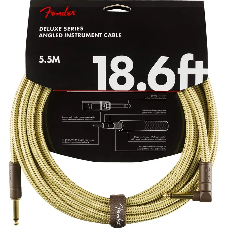 Fender Kabel Deluxe Series, 5,5m, tweed angled