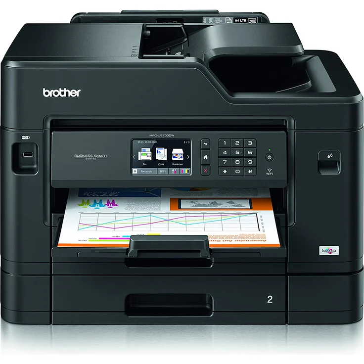 Brother MFC-J5730DW (4-in-1) Multifunktionsdrucker - (Tintenstrahl) Farbe, Druckgeschwindigkeit: 22 s/w, 20 Farbe, Auflösung: 4800 x 1200, LAN, (MFCJ5730DWG1) – Bild 1