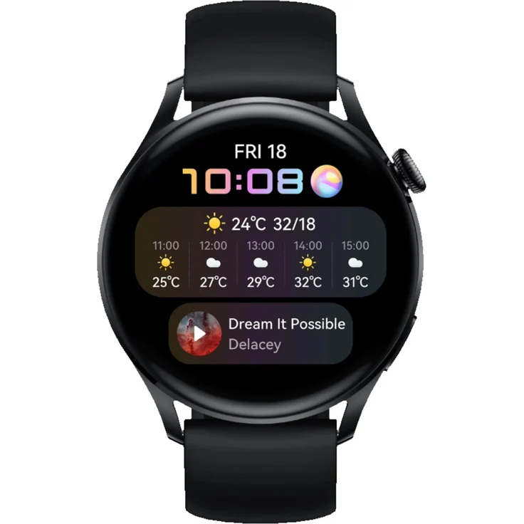 Huawei Watch 3 Active Edition Smartwatch GPS, Unisex, 46mm, Kunststoffarmband, Schwarz – Bild 3