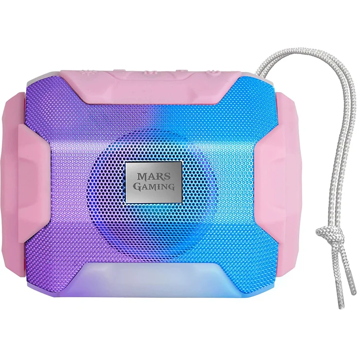 Mars Gaming MSBAX RGB Bluetooth-Lautsprecher mit FM-Radio, Lichteffekt, Kartenleser, rosa – Bild 1