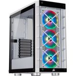 Corsair iCUE 465X RGB Mid-Tower ATX Smartes Gehäuse (Seiten und Frontscheibe aus gehärtetem Glas, 3 integrierte LL120 RGB Lüfter, vielseitige Kühloptionen) weiß