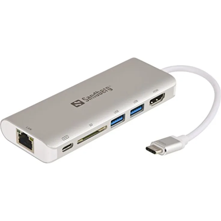 Sandberg 136-18 USB-C Dock, 61W Silber