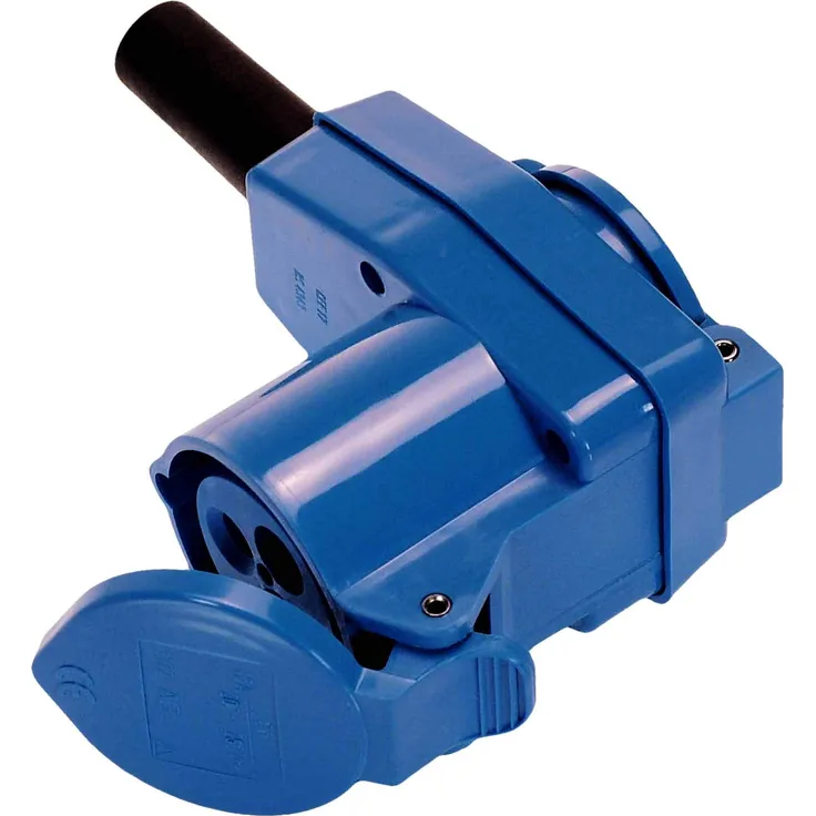 AS SCHWABE E-Winkelkupplung 250V,16A mit integrierter Schukodose (60474)