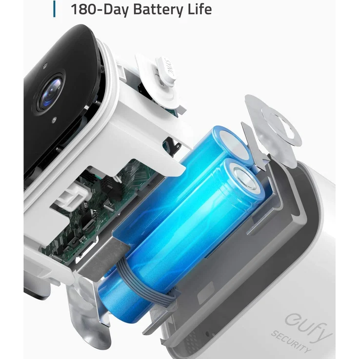 eufy Security eufyCam 2C 2+1, kabellose Überwachungskamera außen, 180 Tage Akku, HD 1080p, IP67 wetterfest, Nachtsicht, kompatibel mit HomeKit und Solar Panel, Doppel-Kamera-Set, gebührenfreie Nutzung, Weiß (T88313D2) – Bild 3