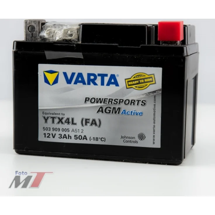 Varta Batterie YTX4L (FA) 12V 3Ah 50A Powersport AGM Active 503909005 – Bild 1