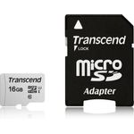 Transcend Highspeed 16GB  micro SDXC-SDHC Speicherkarte (für Smartphones, etc. und Digitalkameras) - Class 10, UHS-I TS16GUSD300S-A (mit Adapter)