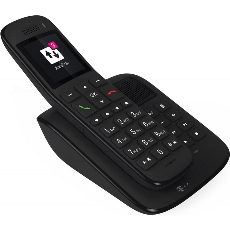 Telekom Sinus A32 Großtastentelefon mit Basis und Anrufbeantworter, VoIP-Telefon, ebenholz – Bild 3