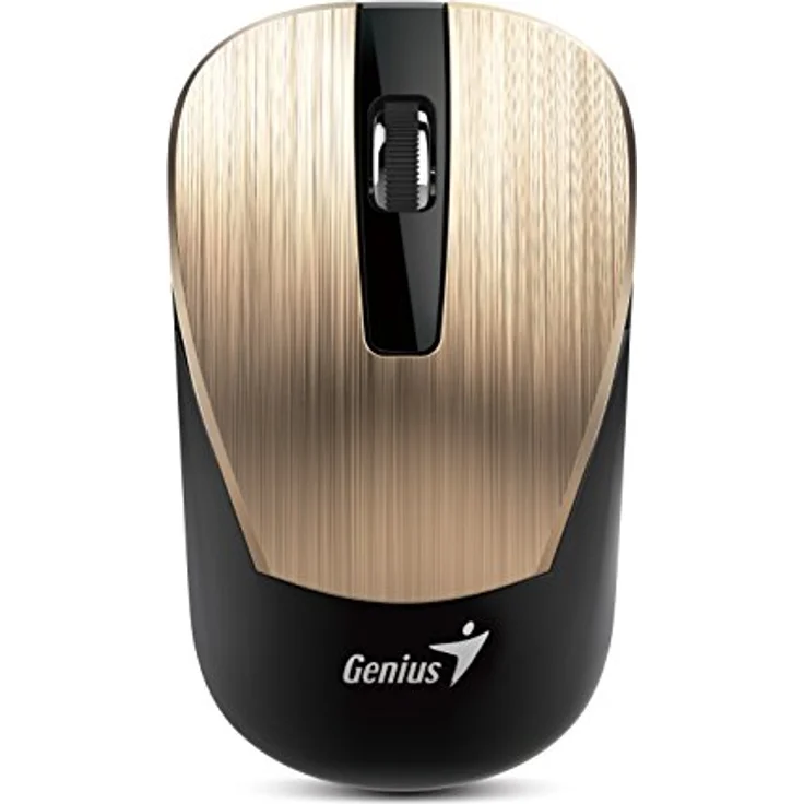 Genius 31030119103 NX-7015 Gold USB 1200 DPI Funkmaus 2,4 GHz BlueEye Sensor EIN-Ausschalter schwarz – Bild 1