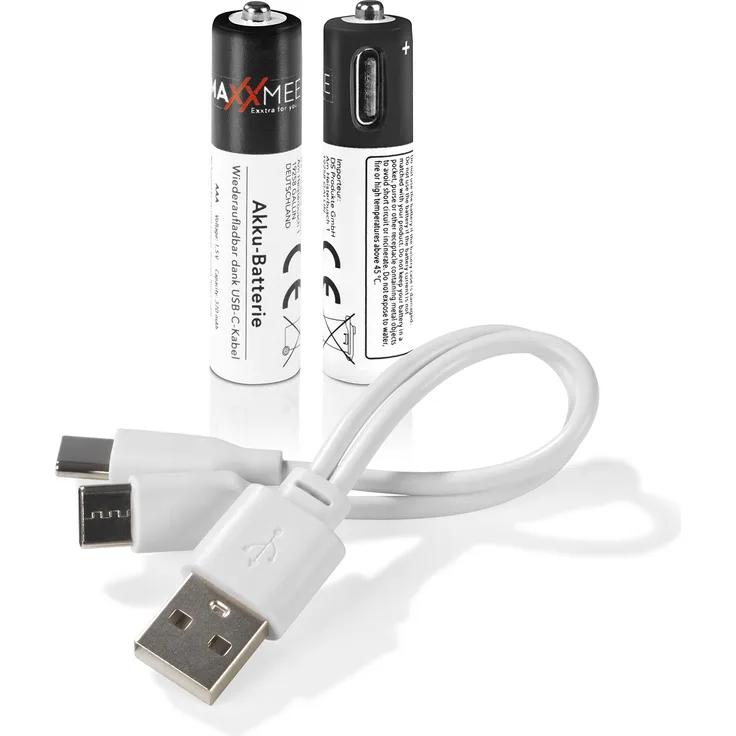 MAXXMEE Batterien wiederaufladbar AAA - 2er-Set