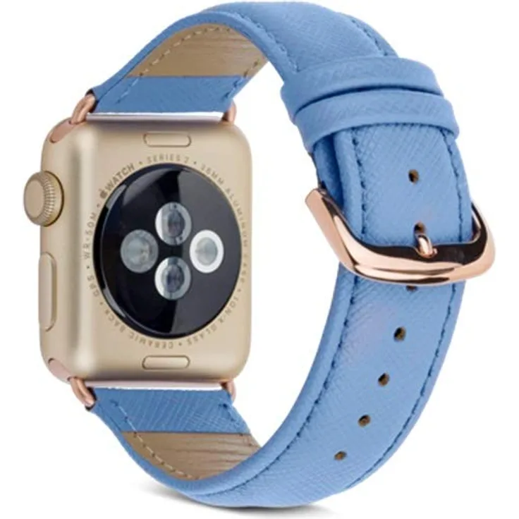 dbramante1928 Madrid-Cinturin aus echtem Leder für Apple Watch 38-40 mm-Farbe Forever Blue Unisex Erwachsene, 30 Stück